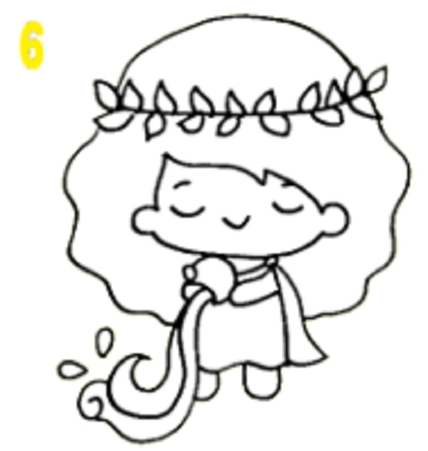 水瓶座简笔画女孩水瓶座简笔画卡通少女画法