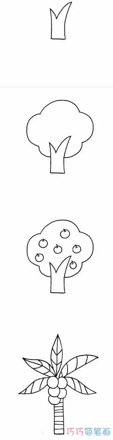 常见果树的画法简单好看 各种果树简笔画图片