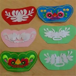 手工diy 宝宝虎头鞋鞋花 鞋盖花 纸样 鞋头花样 做鞋剪纸花 材料