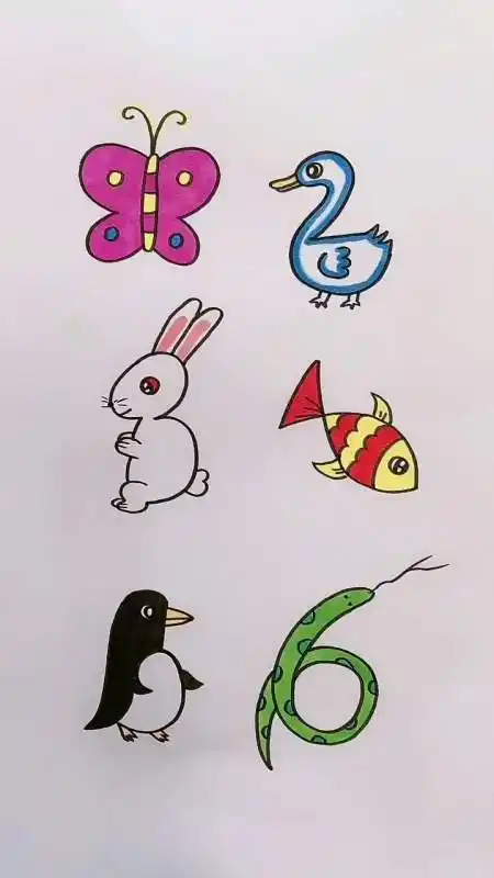 简笔画#数字画小动物,可爱又简单-全民小视频