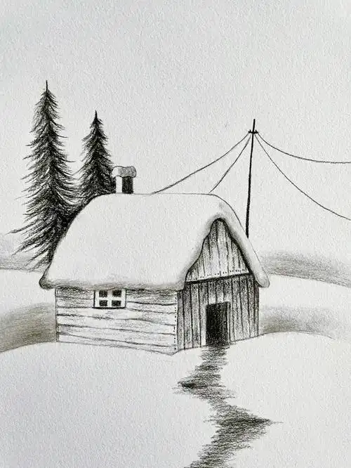 工作室」

简单的雪景小屋92零基础素描临摹

#素描 #画画