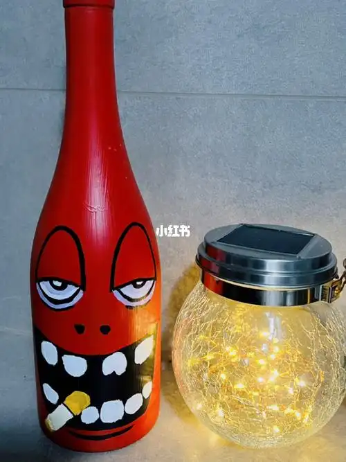 丙烯颜料画酒瓶diy