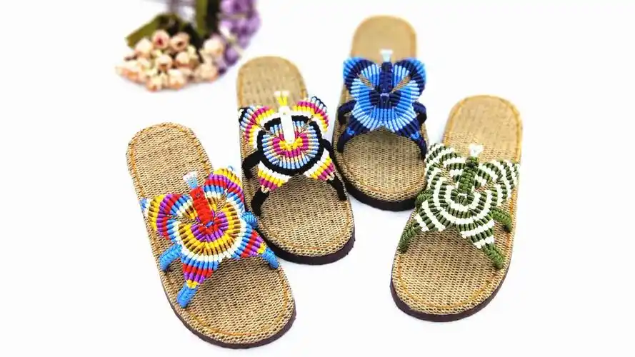 妈妈爱手工鞋炫彩蝴蝶拖鞋(1/3)总共三集,夏季手工凉拖鞋材料手工编织