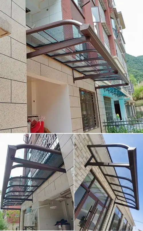 别墅大门雨棚 铝合金阳光雨棚门头门上雨搭户外阳台遮阳棚别墅庭院