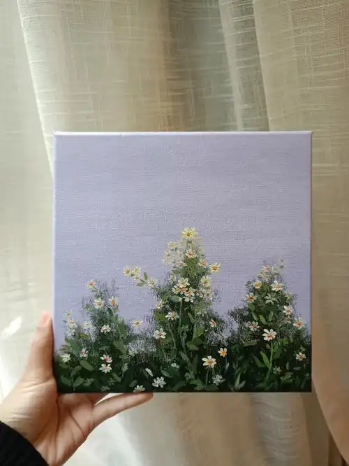 丙烯画小雏菊附步骤图