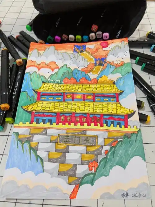 马克笔风景画