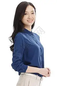 微笑亚洲人半身像年轻商务女图片素材
