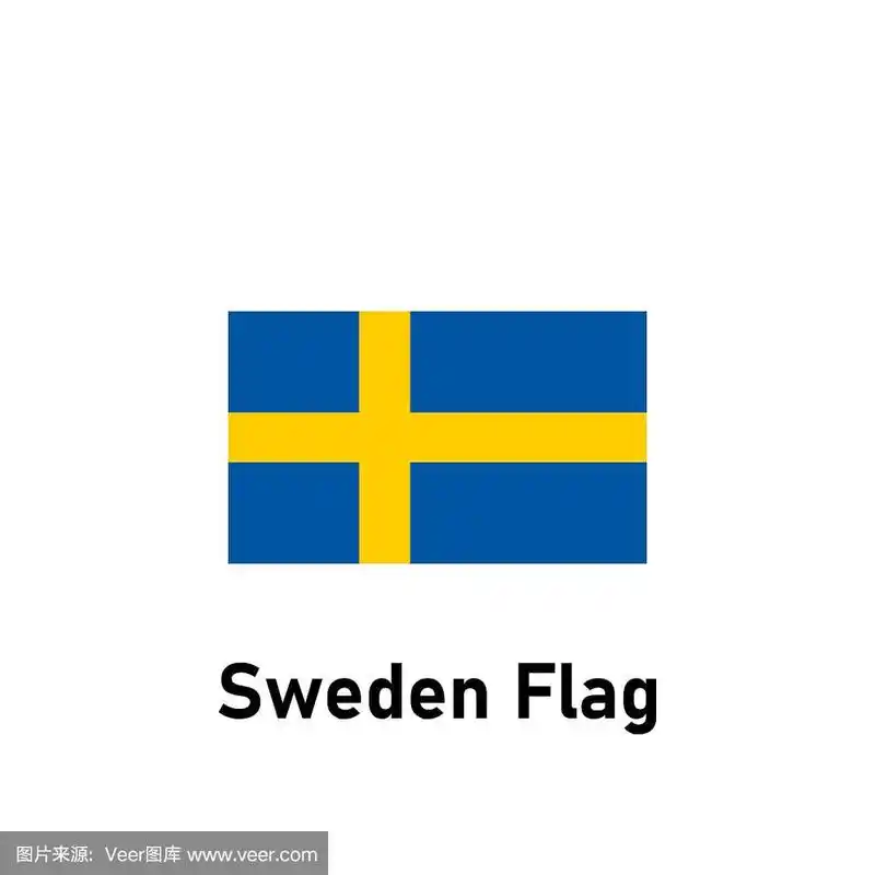 瑞典国旗.孤立的矢量图.