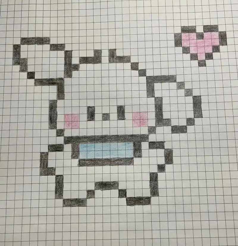 方格本画画 #像素画  简单 好玩 喜欢 未完 待续 - 抖音