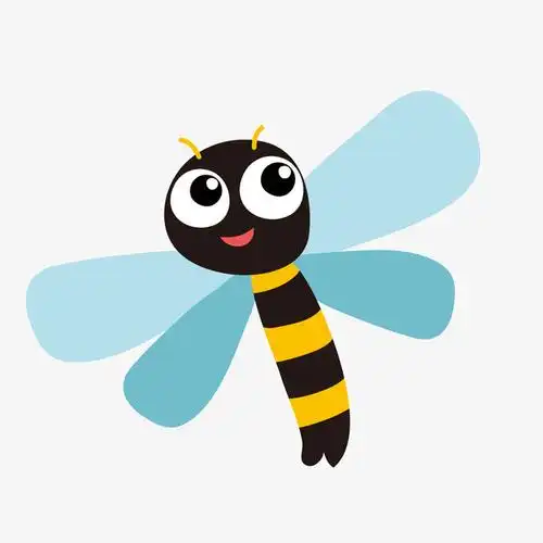 黑色卡通蜻蜓矢量图