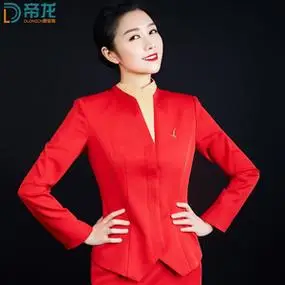 国泰航空制服职业套装女外套短裙作乘院校企业装队服团.工空服定