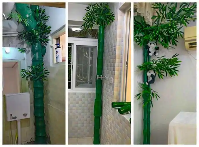 装饰遮挡包空调暖气燃气管子花藤条仿真塑料假竹节树皮2寸竹子皮加厚