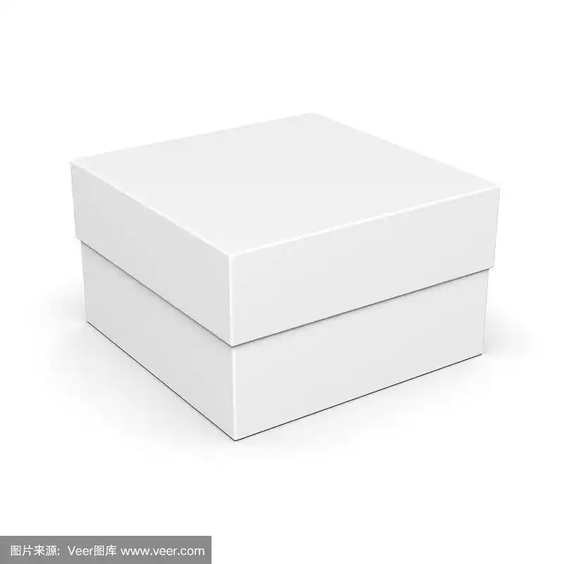 封闭的方形纸盒上白色
