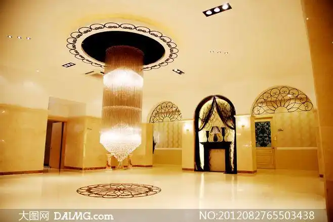 室内豪华水晶吊灯影楼摄影背景图片 - 大图网设计素材下载