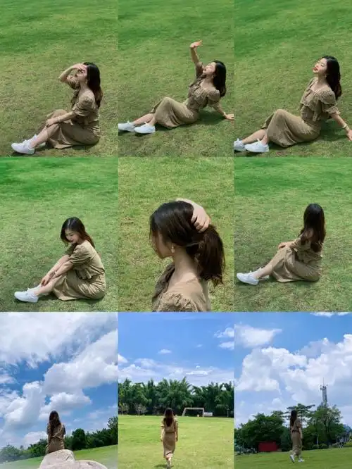 草坪拍照姿势草坪怎么拍