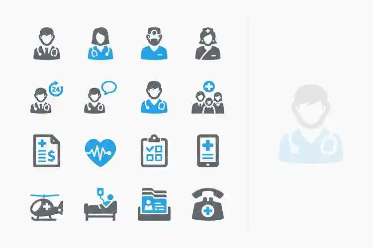 sympa系列蓝色医疗服务主题矢量图标v1bluemedicalservicesiconsset1