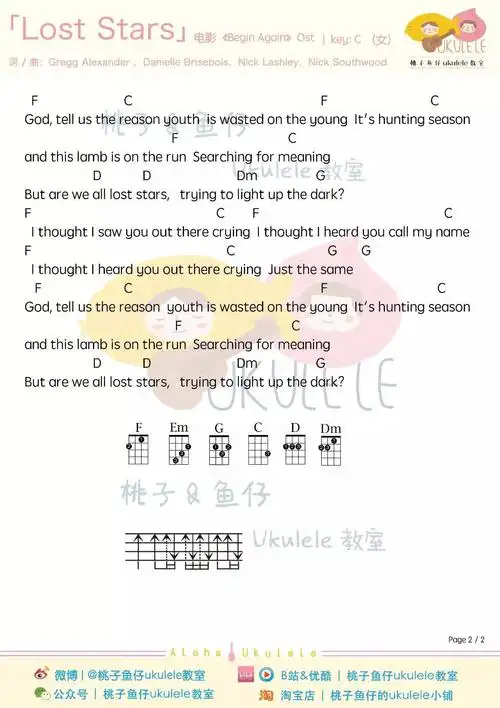 lost stars(尤克里里谱)