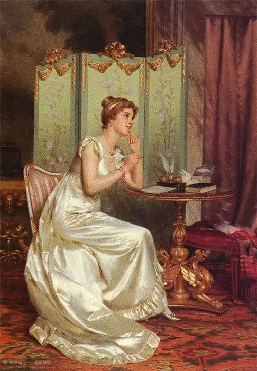 油画意大利画家维托里奥的古典宫廷人物作品欣赏