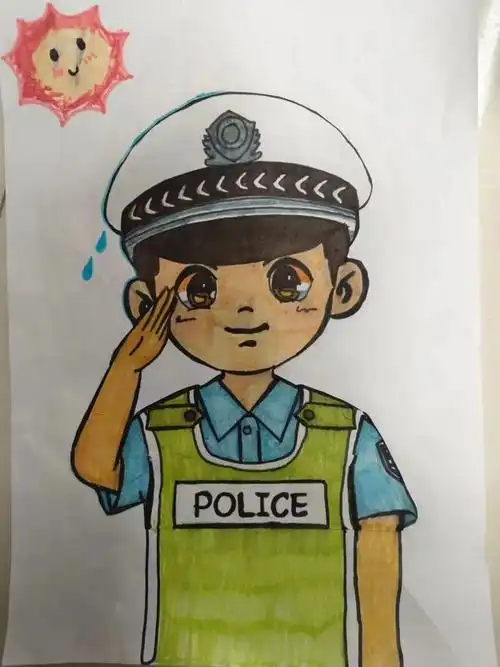 你好,警察节|巴州公安交警一组手绘,漫画献礼第四个中国人民警察节