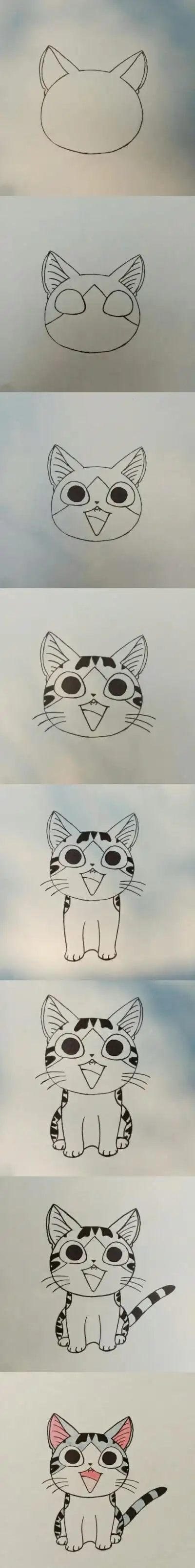 设计秀 简笔画起司猫教程.(纯图版)