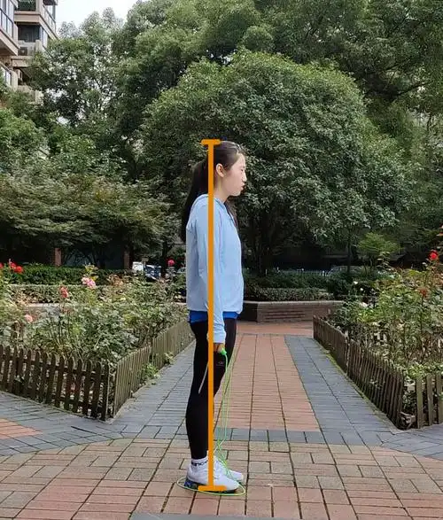 身体站直,双脚并拢,目视前方.