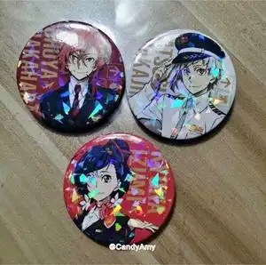 文豪野犬成田机场结晶闪吧唧徽章中原中也太宰治敦芥川龙之介周边