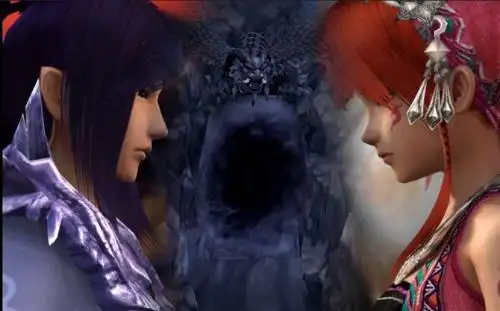 龙幽和小蛮相隔神魔之井的壁纸