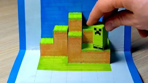 教你手工自制我的世界苦力怕翻翻立体书简单好玩的儿童手工