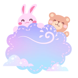 可爱动物便签插画