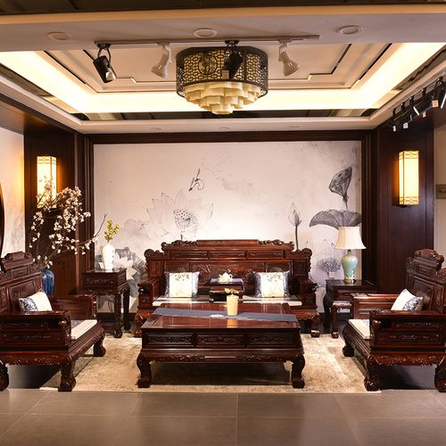 新中式红木沙发黑酸枝实木客厅全套小大坪数古典雕花高端家俱组合