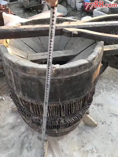 清代木头碾米机完整包老正常使用