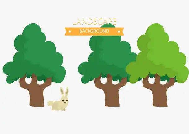 手绘/卡通 卡通元素 > 树木树枝树干绿色矢量树木 收藏 [声明] 觅元素