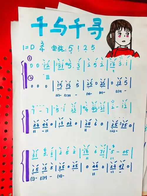 千与千寻简谱琵琶双声部谱