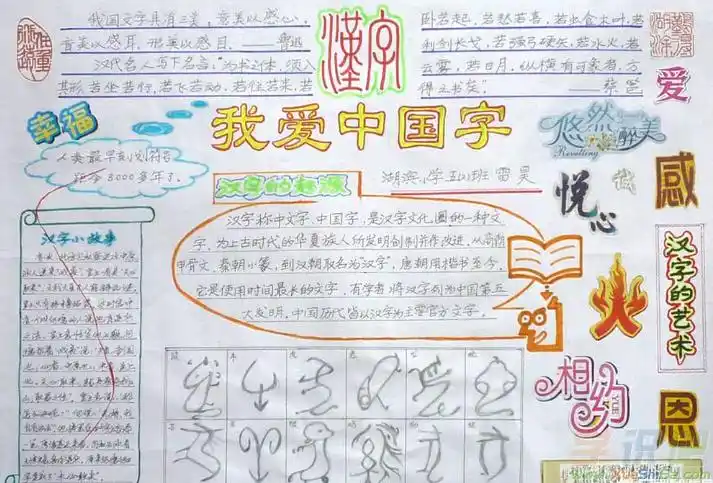 汉字优秀手抄报