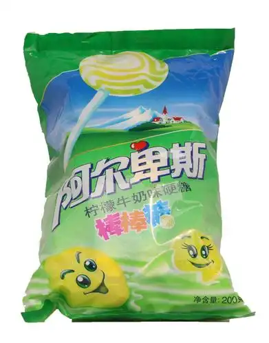 阿尔卑斯柠檬牛奶味棒棒糖200g (一件24袋 12袋起售)
