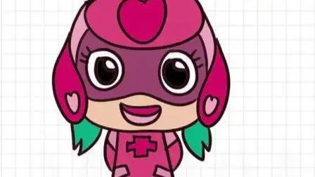 卡通简笔画大全:画甜心超人简笔画