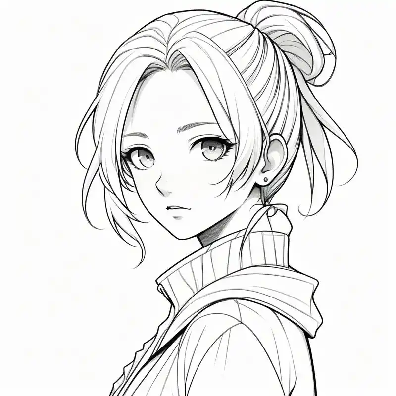 动漫女孩头像78黑白素描风 超级可爱的动漫女孩头像来啦!