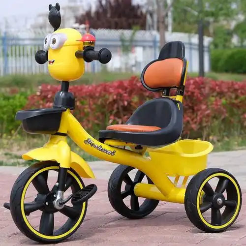 卡通儿童三轮车脚踏车小孩1-3-2-6岁简易宝宝脚蹬自行单车带音乐