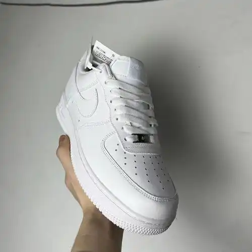 联名aj莆田纯原高版本af1空军一号纯白低帮头层皮内置气垫细节百搭