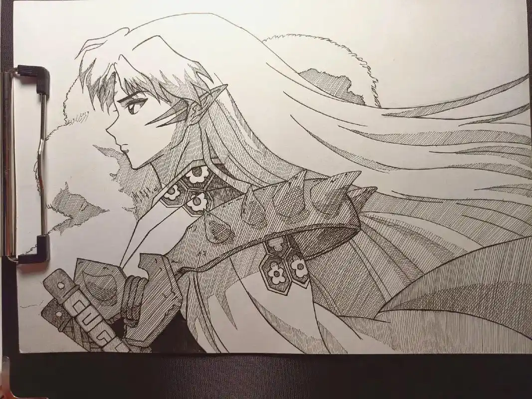 犬夜叉#临摹 #绘画过程 #日常瞎画 #犬夜叉 #杀生丸  - 抖音