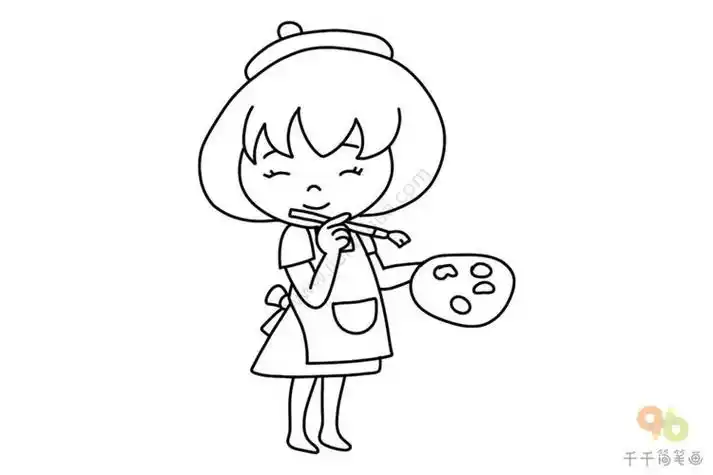 职业画家简笔画