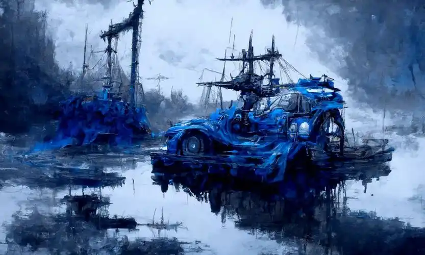 ai插画  #ai  #飞翔的荷兰人  #ai绘画  #海盗船 #生化朋克