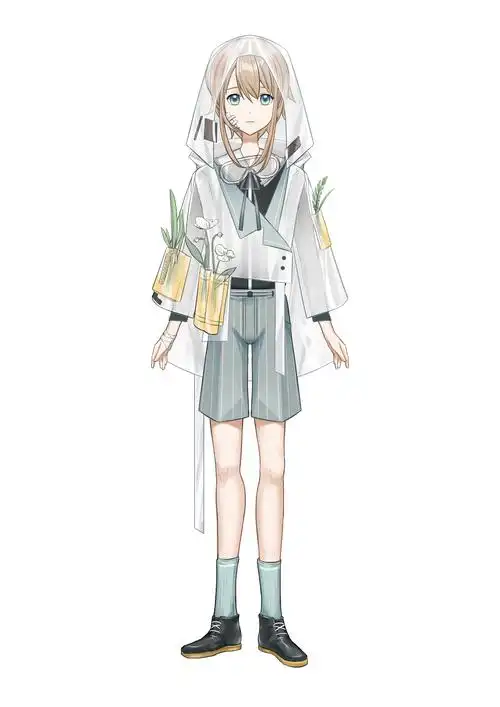 看上去在12到14岁 需要有透明底 会用在头像or直播间等 p1为人设立绘