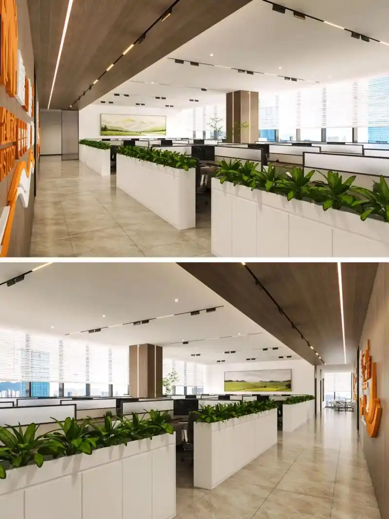 郑州办公室装修设计效果图案例 高端办公室.1000平办公室装 - 抖音