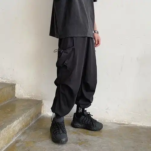 束脚工装裤男潮牌宽松机能休闲裤韩版学生百搭休闲裤