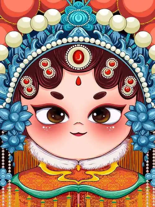 京剧戏曲q版可爱脸谱