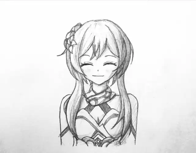 【原神/铅笔手绘】画了一个荧妹