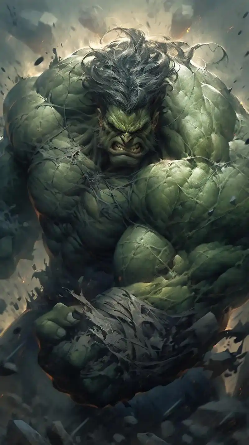 aigc|暴躁的绿巨人|8k壁纸.#漫威 #浩克 #绿巨人  - 抖音