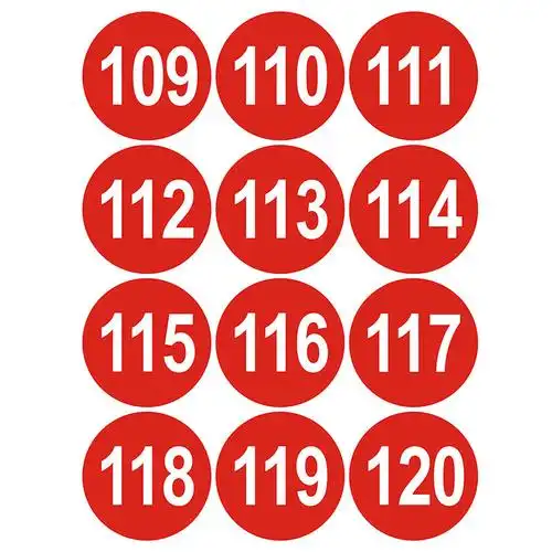 海斯迪克hkz74防水pvc号码贴数字贴纸编号餐桌号活动序号10cm大号贴纸