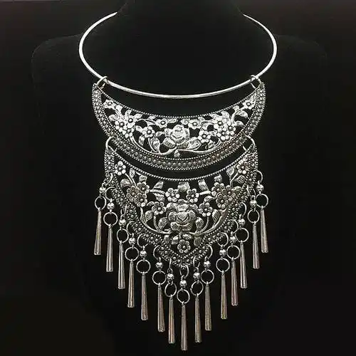 风泰国夸张项圈女苗银项链镂空苗族舞蹈演出摄影装饰品淘宝北坤人素材